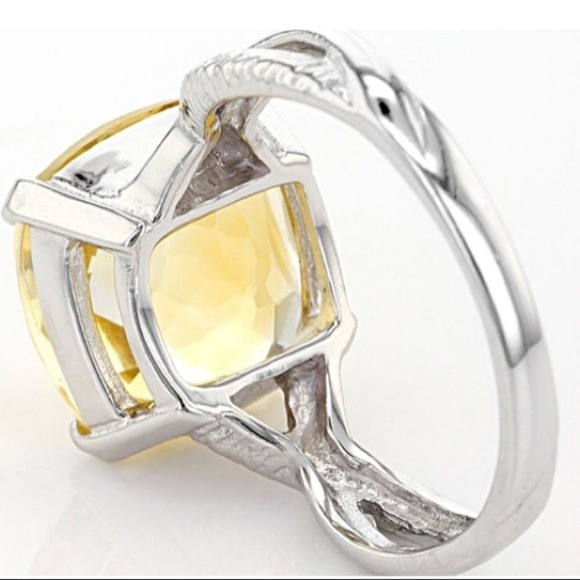 Sterling Silver 925 Ring w/Square Cushion Cut Citrine Gemstone Band Jewelry Sz 9 - Picture 11 of 12
